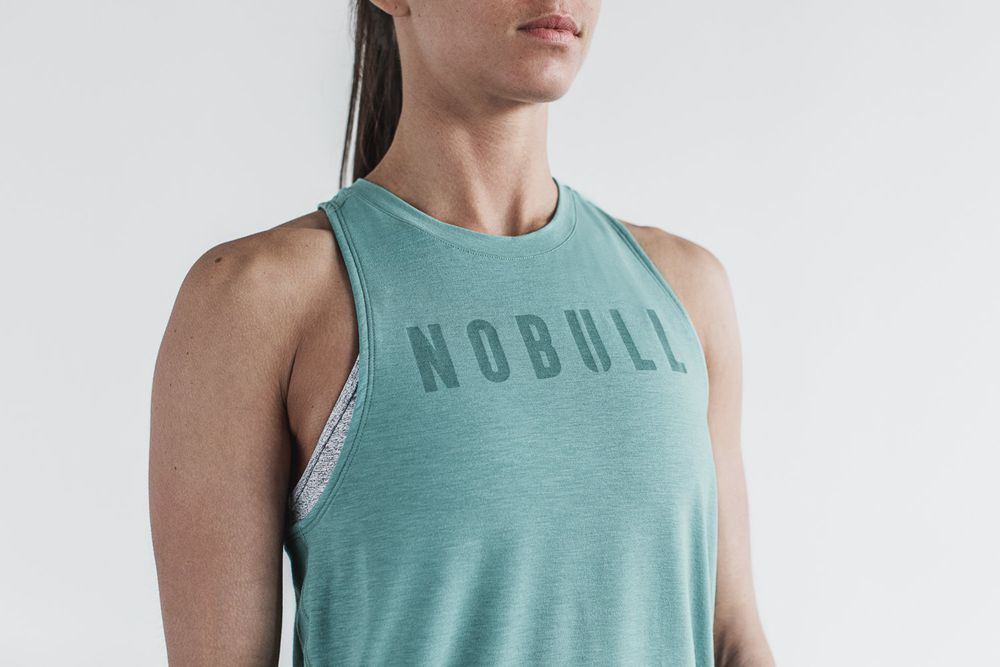 NOBULL Women's High-Neck Tank Tops - Oil Blue - Ireland (9418WZCPM)